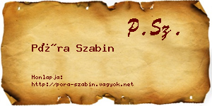 Póra Szabin névjegykártya